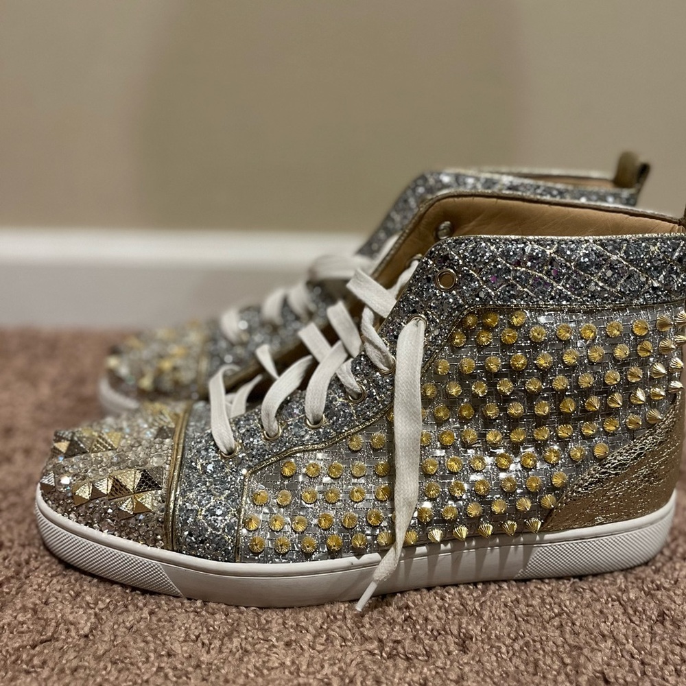 Christian Louboutin Silver and Gold Glam Sneakers